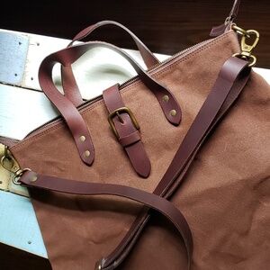 Saccoo Amsterdam Utility Tote Waxed Canvas Shoulder Bag